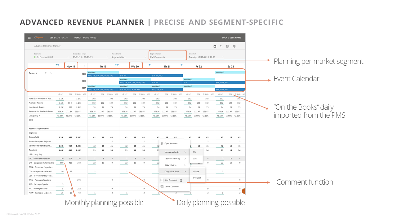 screenshot of Advanced Revenue Planner